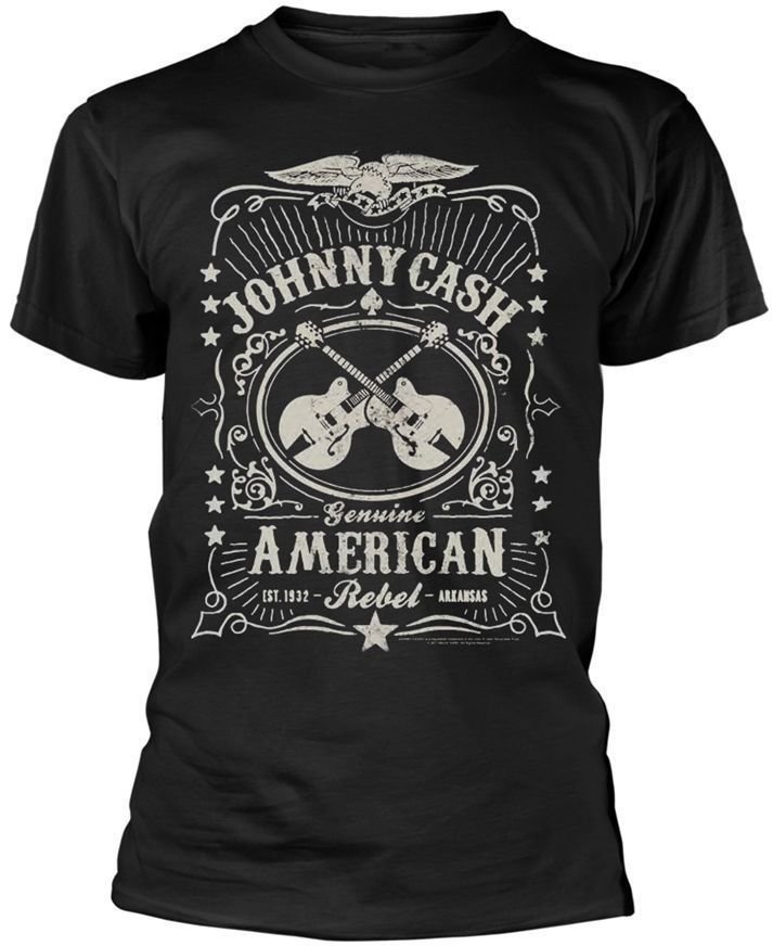Camiseta de manga corta Johnny Cash Camiseta de manga corta American Rebel Negro L