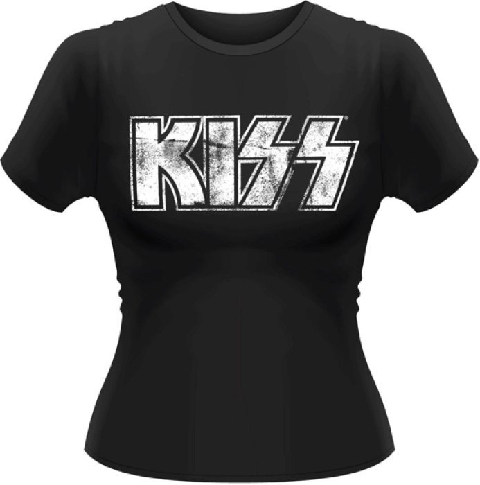 T-shirt Kiss Distressed Logo Womens L