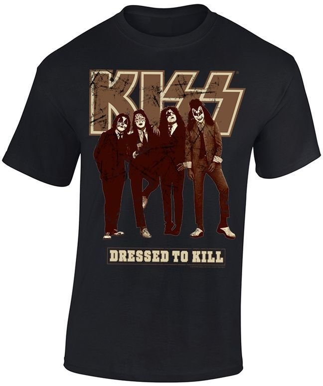 T-shirt Kiss T-shirt Dressed To Kill Unisex Black 11 - 12 ans