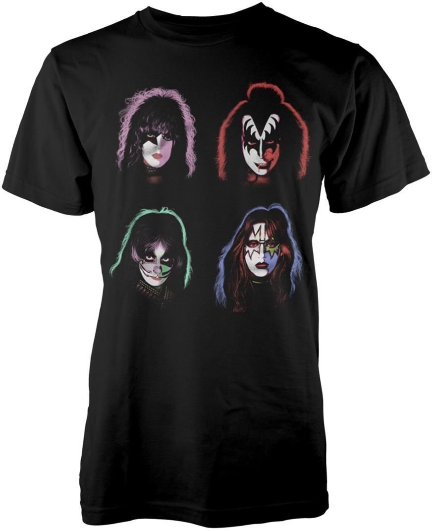 T-shirt Kiss Faces Black S T-shirt
