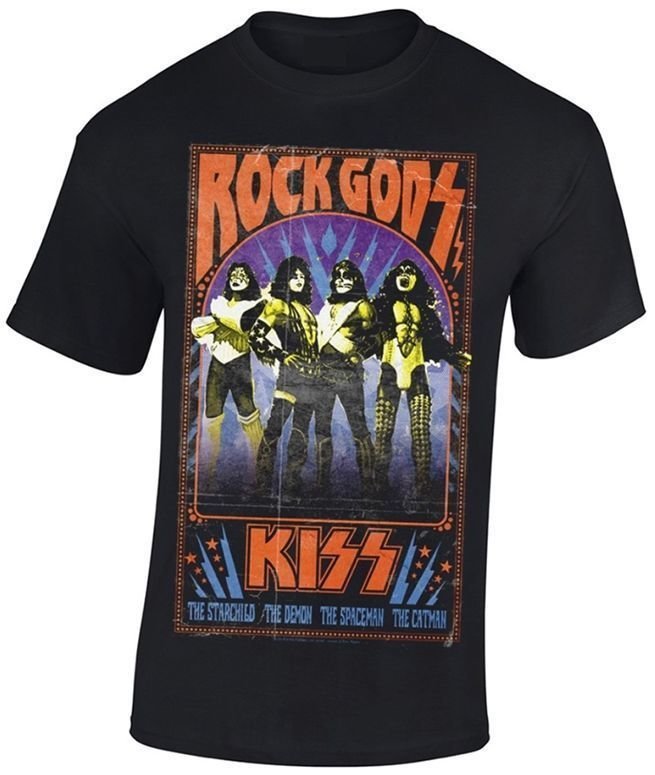 T-Shirt Kiss T-Shirt Rock God Black 7 - 8 Y