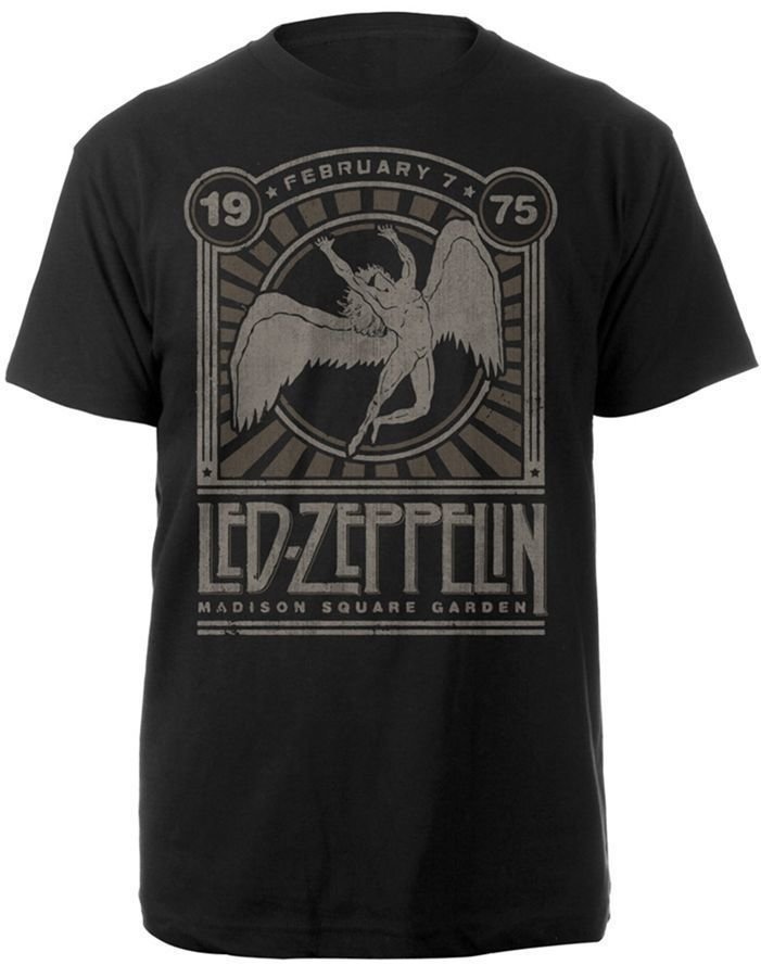 Skjorte Led Zeppelin Skjorte Madison Square Garden 1975 Mand Black L