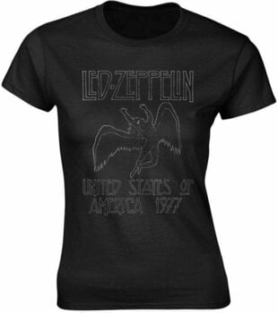 Tričko Led Zeppelin Tričko Usa 1977 Ženy Black L - 1