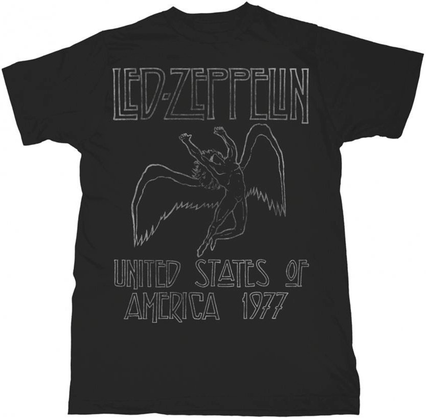 T-shirt Led Zeppelin T-shirt Usa 1977 Black S