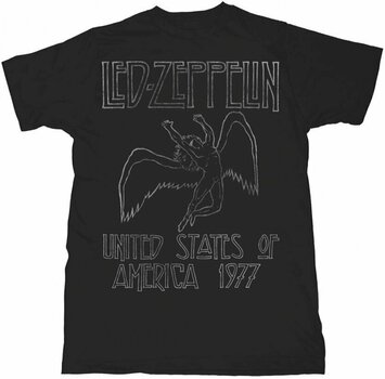 Camiseta de manga corta Led Zeppelin Camiseta de manga corta Usa 1977 Black L - 1