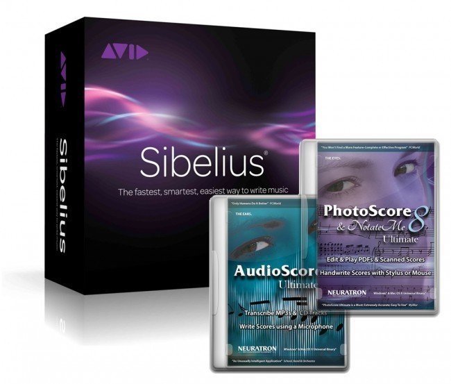 Software de partitura AVID Sibelius + PhotoScore & NotateMe Ultimate 8 & AudioScore Ultimate 8