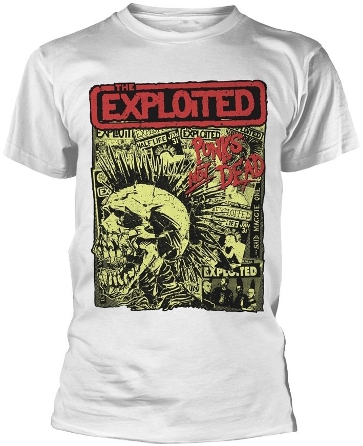 Shirt The Exploited Shirt Punks Not Dead Heren White L