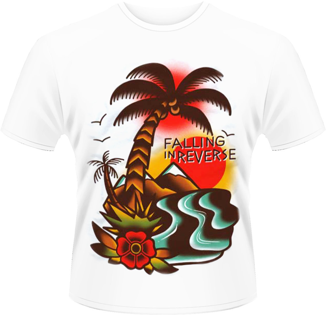T-Shirt Falling in Reverse T-Shirt Island Weiß M