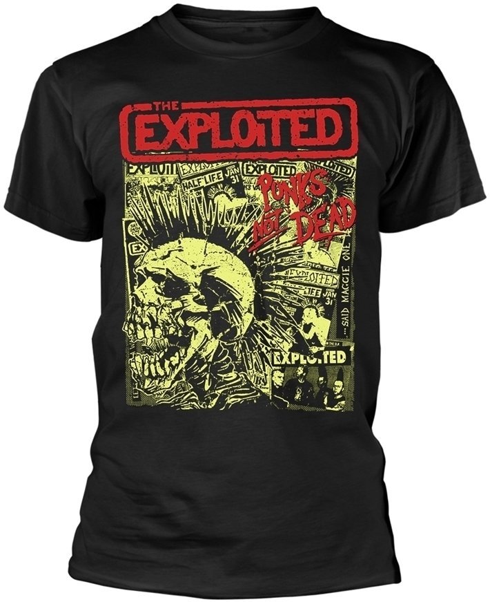 Camiseta de manga corta The Exploited Camiseta de manga corta Punks Not Dead Hombre Black M