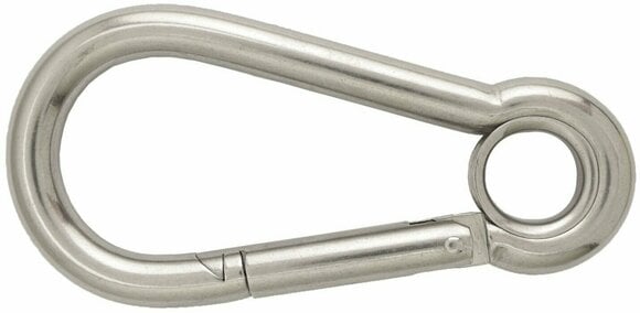 Karabina Osculati Carabiner hook polished Stainless Steel with eye 11 mm - 1
