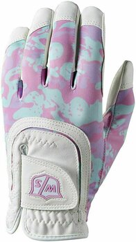 Handschuhe Wilson Staff Fit-All Junior Golf Glove White/Pink Camo Left Hand for Right Handed Golfers - 1