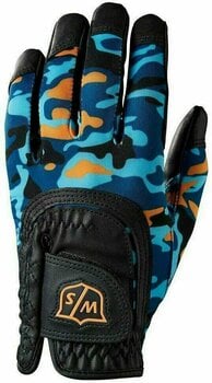 Gloves Wilson Staff Fit-All Junior Golf Glove Black/Orange/Blue Camo Left Hand for Right Handed Golfers - 1