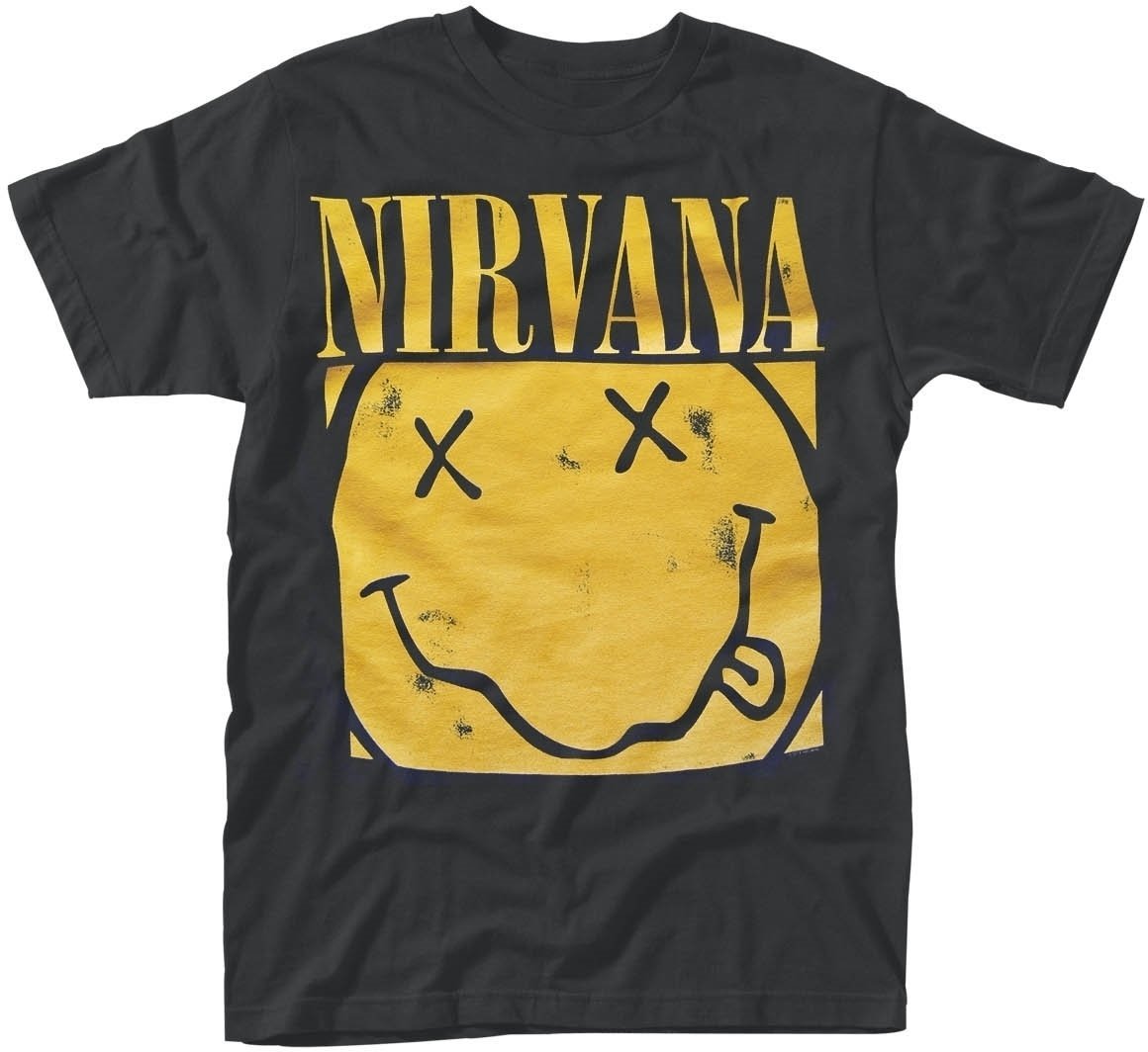 Camiseta de manga corta Nirvana Camiseta de manga corta Box Happy Face Hombre Black S