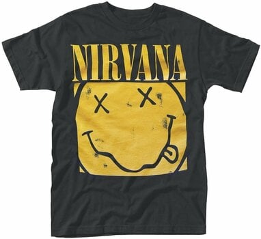 Tričko Nirvana Tričko Box Happy Face Pánské Black L - 1