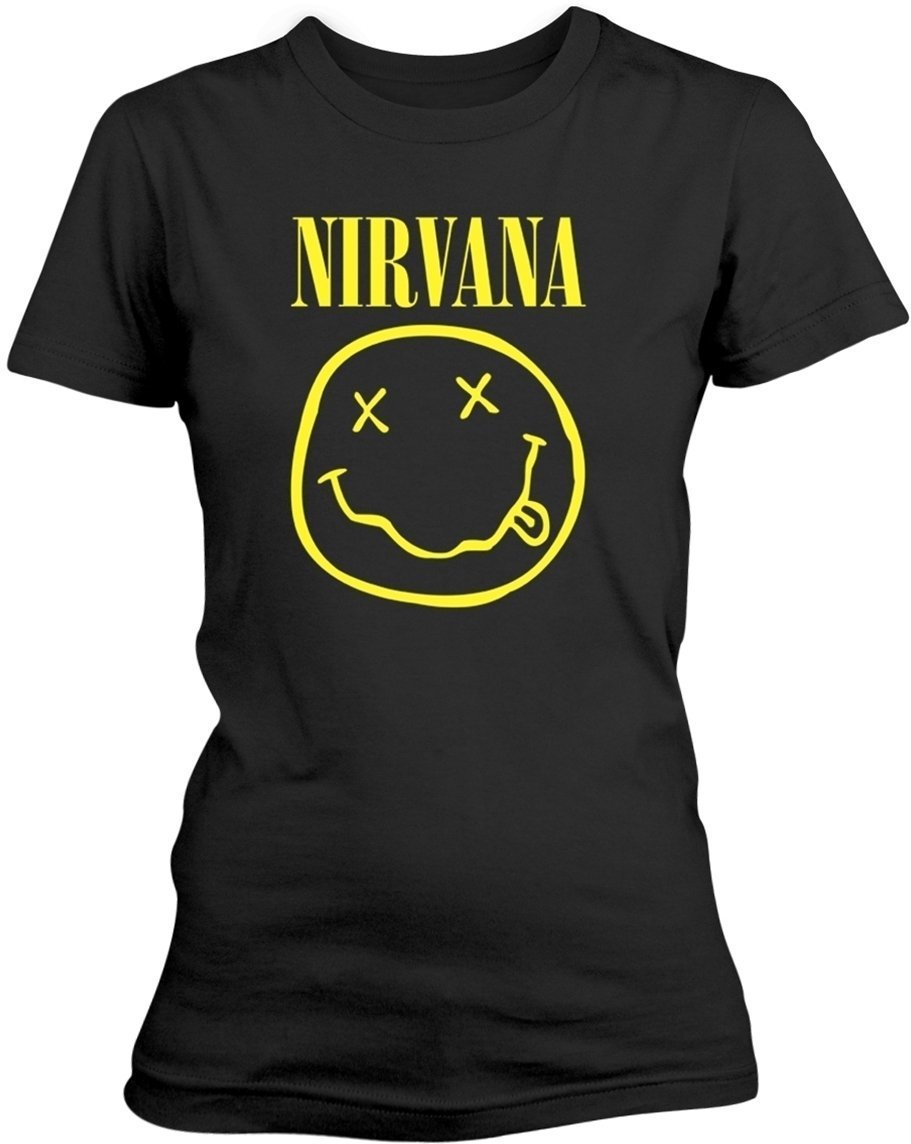 Shirt Nirvana Shirt Happy Face Logo Black M