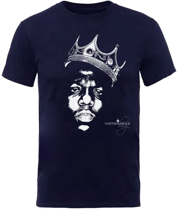 Maglietta Notorious B.I.G. Maglietta Biggie Crown Face Blu S