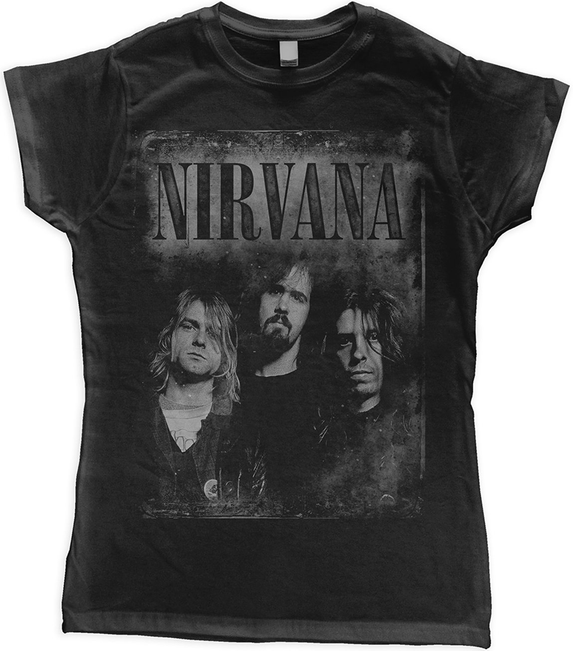 T-Shirt Nirvana T-Shirt Faded Faces Schwarz L