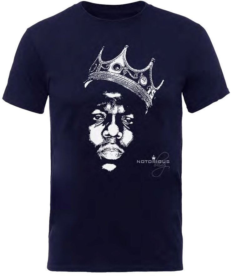 T-shirt Notorious B.I.G. Biggie Crown Face Blue M T-shirt