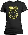 Nirvana Yellow Happy Face Black 2XL Ženske Košulja