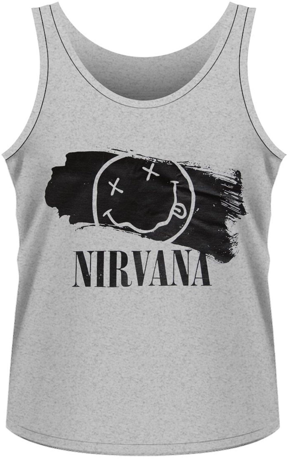 T-Shirt Nirvana Happy Face Paint Grey XL T-Shirt
