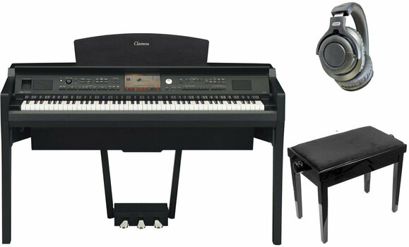 Digital Piano Yamaha CVP 709 Polished EB SET Polished Ebony Digital Piano - 1