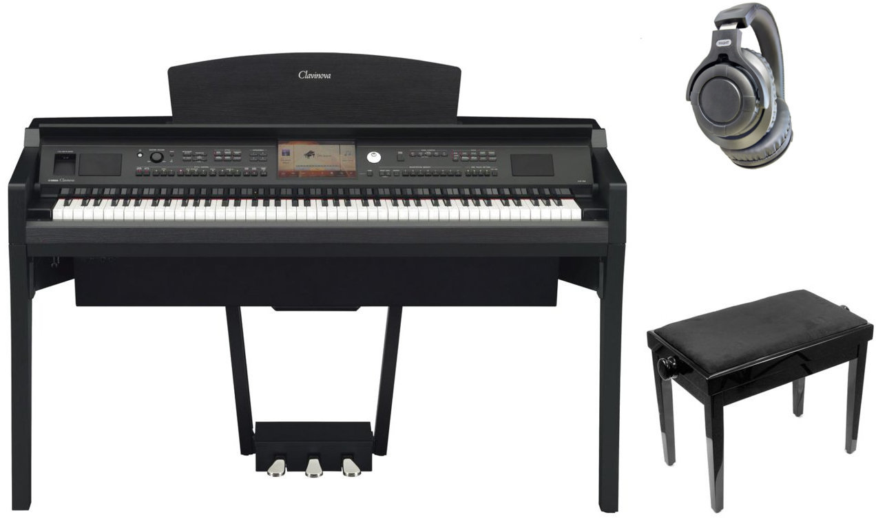 Piano numérique Yamaha CVP 709 BK WN SET Noir Piano numérique