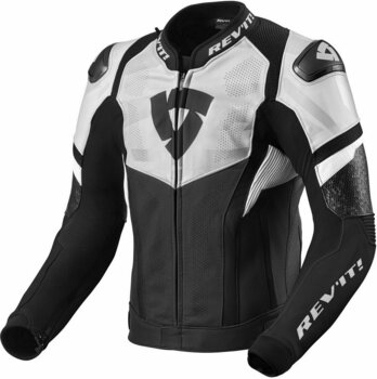 Leather Jacket Rev'it! Hyperspeed Air Black/White 50 Leather Jacket - 1