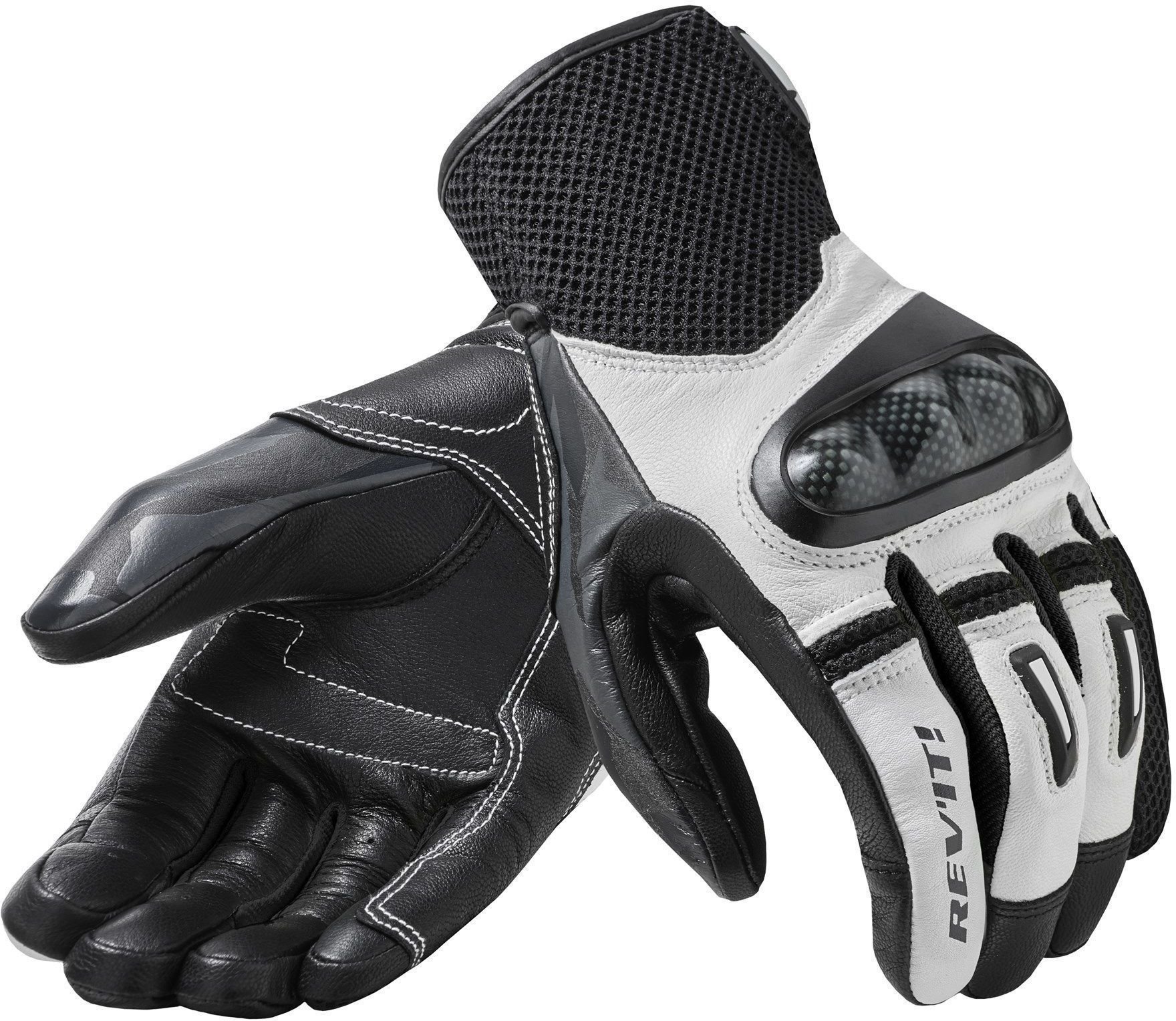 Δερμάτινα Γάντια Μηχανής Rev'it! Prime Black/White 2XL Δερμάτινα Γάντια Μηχανής