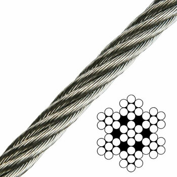 Nerezové lodní lano Talamex Wire Rope Stainless Steel AISI316 -7x7 - 4 mm - 1
