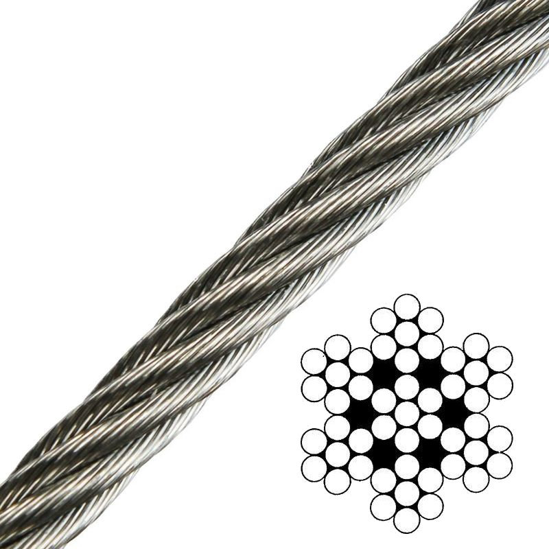 Čelično uže Talamex Wire Rope Stainless Steel AISI316 7x7 - 5 mm