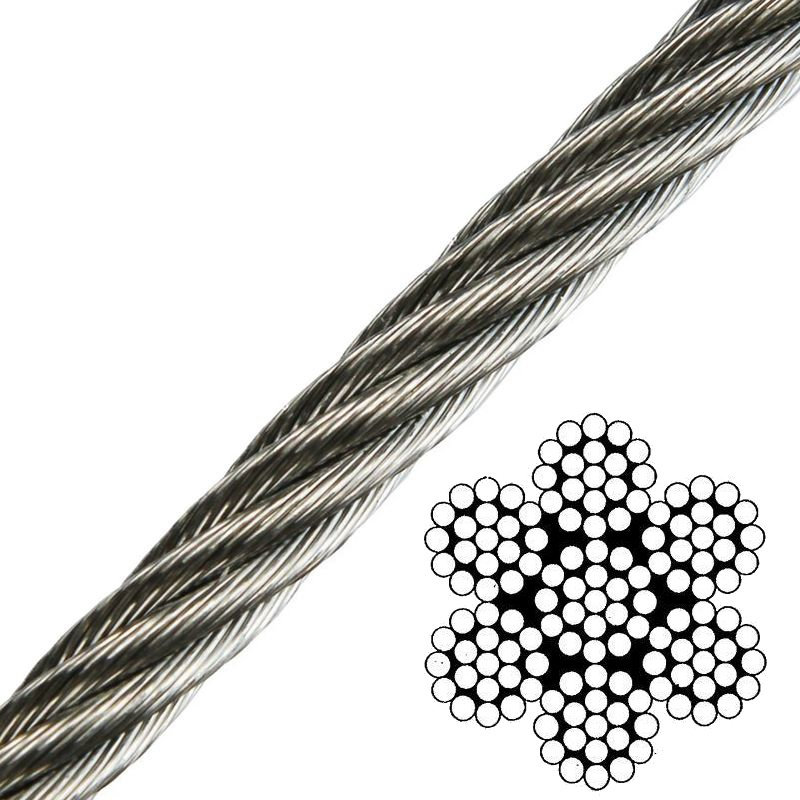 Nerezové lodní lano Talamex Wire Rope Stainless Steel AISI316 7x19 - 2‚5 mm