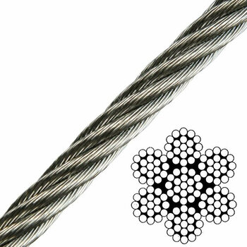 Nerezové lodní lano Talamex Wire Rope Stainless Steel AISI316 7x19 - 6 mm - 1
