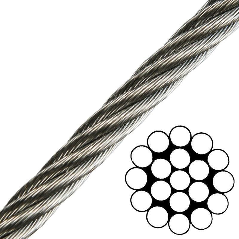 Vrvi iz nerjavečega jekla Talamex Wire Rope Stainless Steel AISI316 1x19 - 5 mm