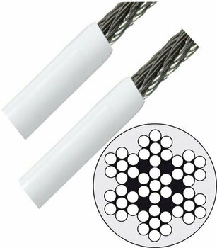 Lina ze stali nierdzewnej Lindemann Wire Rope Stainless Steel AISI316 7x7 - 4/6mm - Covered With White PVC - 1