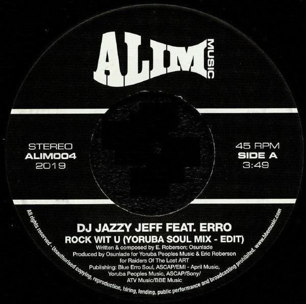 Vinyl Record DJ Jazzy Jeff - Rock Wit U (feat. Erro) (7" Vinyl)