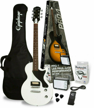 Electric guitar Epiphone PRO-1 Les Paul Jr. Performance Pack Alpine White - 1