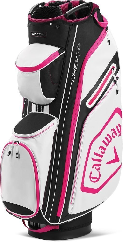Borsa da golf Cart Bag Callaway Chev 14+ White/Black/Pink Borsa da golf Cart Bag