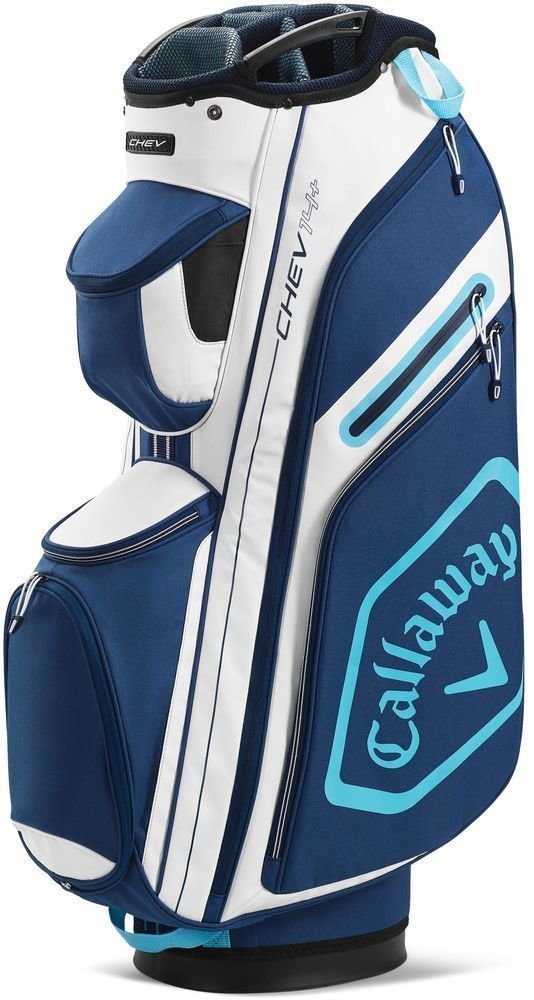 Golfbag Callaway Chev 14+ White/Navy/Light Blue Golfbag