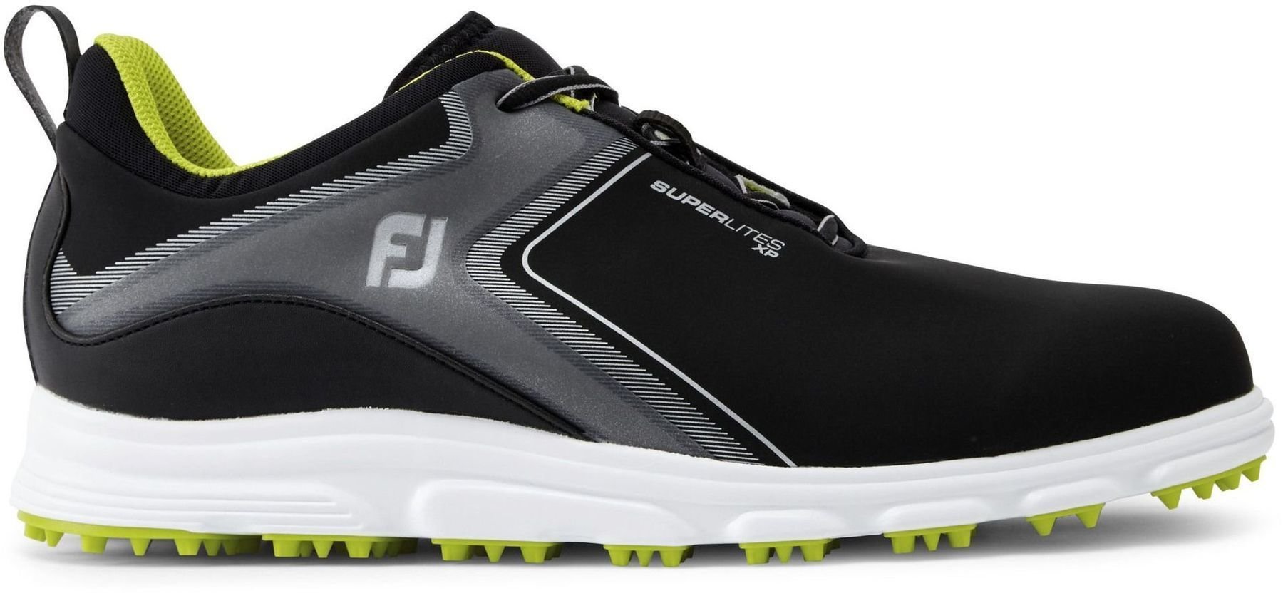 Pantofi de golf pentru bărbați Footjoy Superlites Negru/Lămâie verde 40