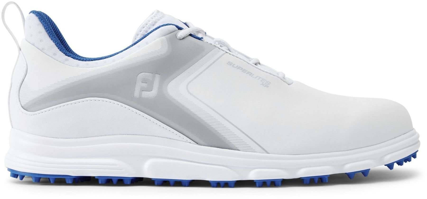 Férfi golfcipők Footjoy Superlites White/Grey/Blue 40,5