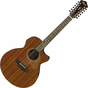 12 húros elektroakusztikus gitár Ibanez AE2912-LGS Natural - 1