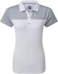 Footjoy Lisle Dot Print Yoke Womens Polo Shirt White/Navy S Footjoy Lisle Dot Print Yoke Womens Polo Shirt White/Navy S
