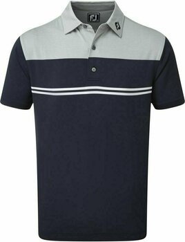 Polo Shirt Footjoy Heather Colour Block Lisle Grey/Navy/White XL - 1