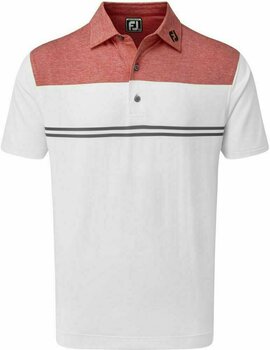 Риза за поло Footjoy Heather Colour Block Lisle Mens Polo Shirt Heather Red/White/Charcoal M - 1