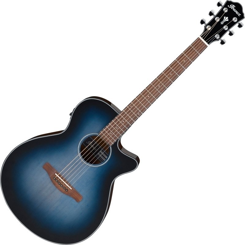 Guitare Jumbo acoustique-électrique Ibanez AEG50-IBH Indigo Blue Burst