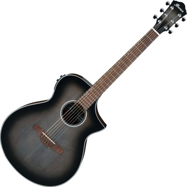 Jumbo elektro-akoestische gitaar Ibanez AEWC11-TCB Transparent Charcoal Burst