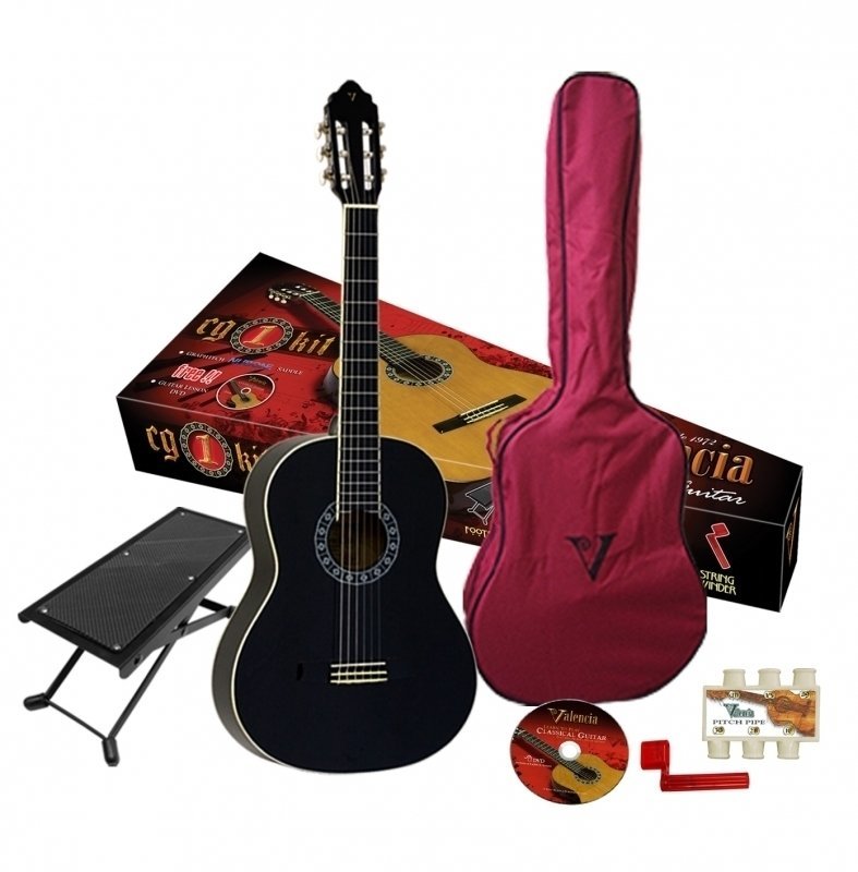 Semi-klassieke gitaar voor kinderen Valencia CG1K 1/2 Black