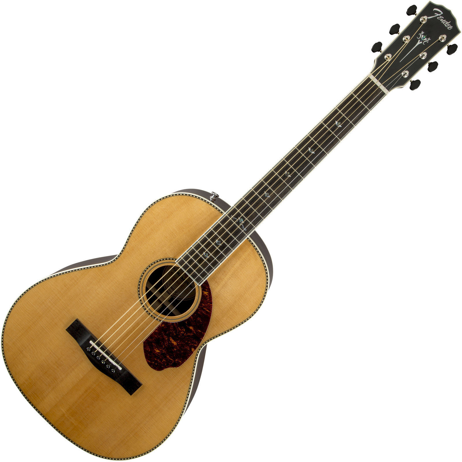 Elektro-akoestische gitaar Fender PM-2 Deluxe Parlour, Natural