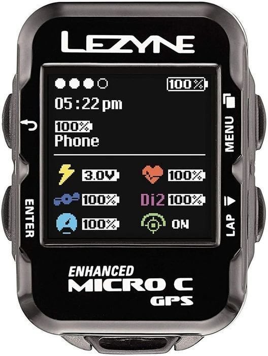 Aparelhos eletrónicos para ciclismo Lezyne Micro Color GPS Black