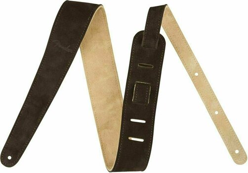 Leather guitar strap Fender Reversible 2'' Suede Leather guitar strap Brown - 1